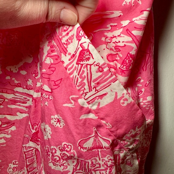 RARE Size 16 Lilly Pulitzer Janie Shift Dress in Skinny Dippin Pink Toile EUC - Picture 3 of 12